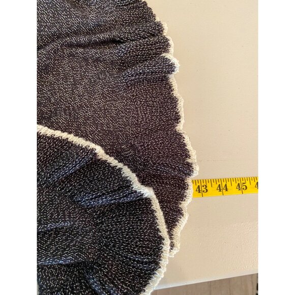 Elle Ruffled Open Front Cardigan Sweater Black & White Accent Medium - Picture 7 of 10